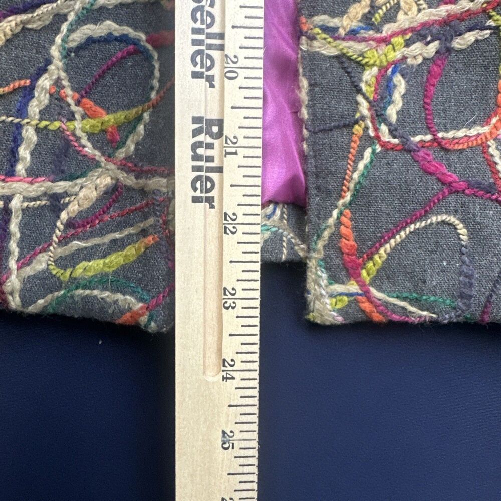 3 Sisters Jacket Small Grey Thread Ribbon design Colorful - Picture 11 of 13